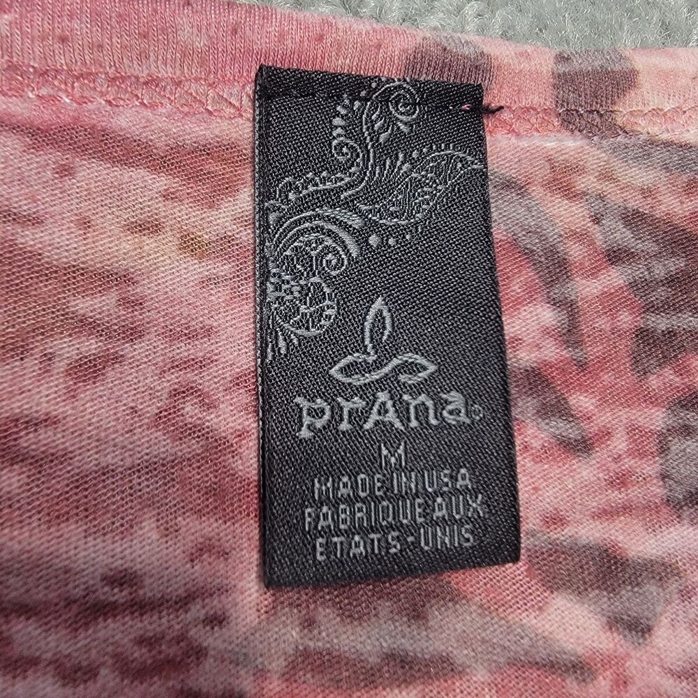 PrAna Rapture Womens M Top Long Sleeve Boho Shirt Wide Collar Vibrant Print USA - Picture 6 of 10